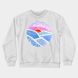 Abstract Seascape with Sunrise Crewneck Sweatshirt